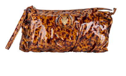 Hysteria Clutch, &pound;220, Handbags, Brown, Patent Leather, Front view